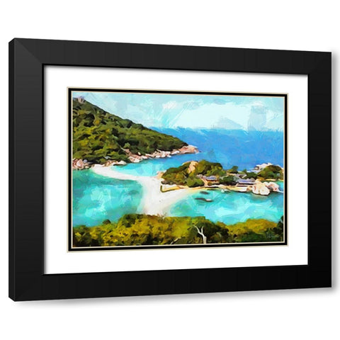Tropical Coast II Black Modern Wood Framed Art Print with Double Matting by Medeiros, Celito