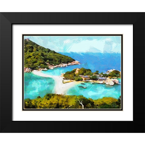 Tropical Coast II Black Modern Wood Framed Art Print with Double Matting by Medeiros, Celito