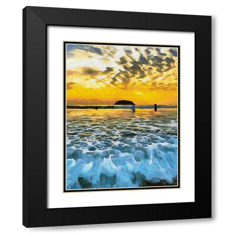 Tropical Coast III Black Modern Wood Framed Art Print with Double Matting by Medeiros, Celito