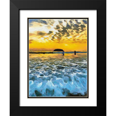 Tropical Coast III Black Modern Wood Framed Art Print with Double Matting by Medeiros, Celito