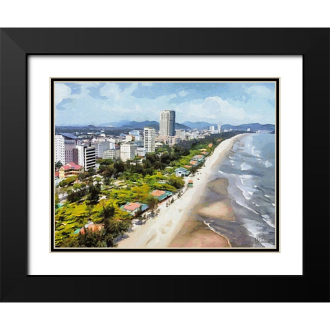 Tropical Coast IV Black Modern Wood Framed Art Print with Double Matting by Medeiros, Celito
