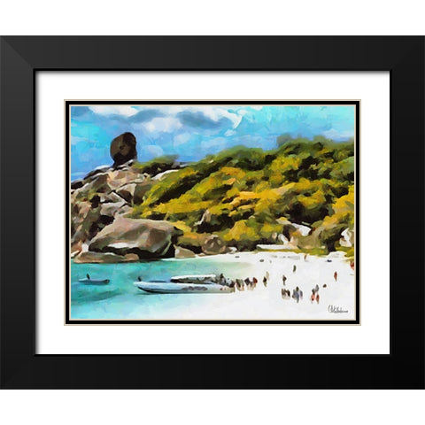 Tropical Coast VII Black Modern Wood Framed Art Print with Double Matting by Medeiros, Celito