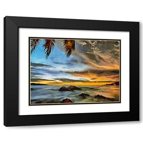 Tropical Coast X Black Modern Wood Framed Art Print with Double Matting by Medeiros, Celito