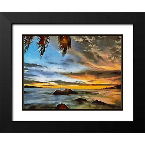 Tropical Coast X Black Modern Wood Framed Art Print with Double Matting by Medeiros, Celito