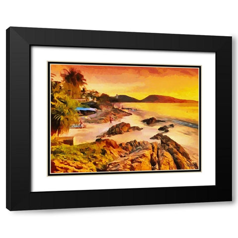 Tropical Coast XII Black Modern Wood Framed Art Print with Double Matting by Medeiros, Celito