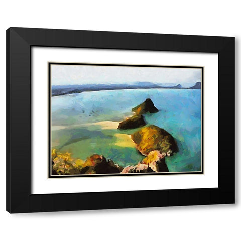 Tropical Coast XV Black Modern Wood Framed Art Print with Double Matting by Medeiros, Celito
