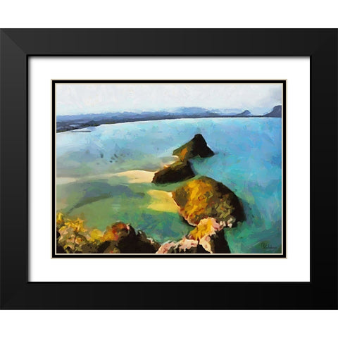 Tropical Coast XV Black Modern Wood Framed Art Print with Double Matting by Medeiros, Celito