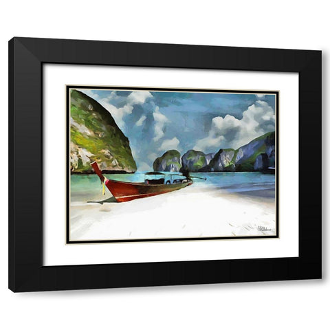 Tropical Coast XVII Black Modern Wood Framed Art Print with Double Matting by Medeiros, Celito