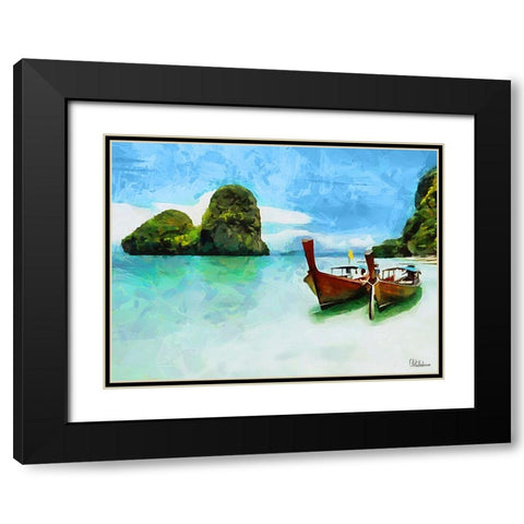 Tropical Coast XVIII Black Modern Wood Framed Art Print with Double Matting by Medeiros, Celito