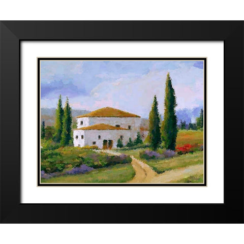White House in Tuscany Black Modern Wood Framed Art Print with Double Matting by Medeiros, Celito