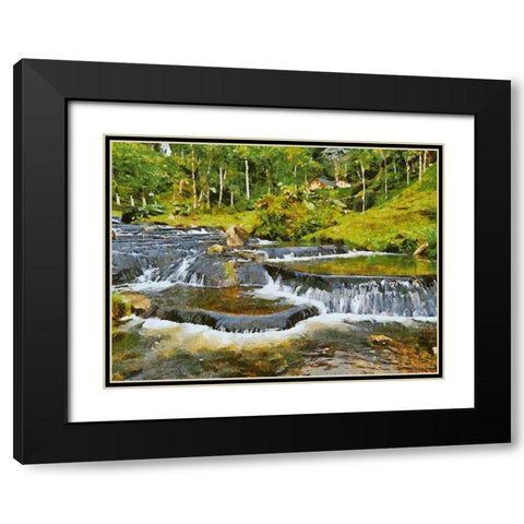 Cascades in River Black Modern Wood Framed Art Print with Double Matting by Medeiros, Celito
