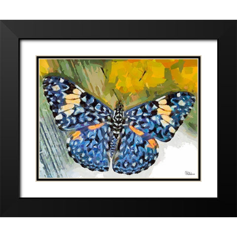 Butterfly Wings V Black Modern Wood Framed Art Print with Double Matting by Medeiros, Celito