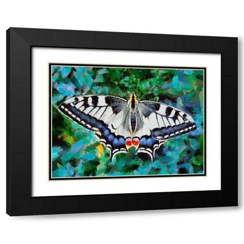 Butterfly Wings VIII Black Modern Wood Framed Art Print with Double Matting by Medeiros, Celito