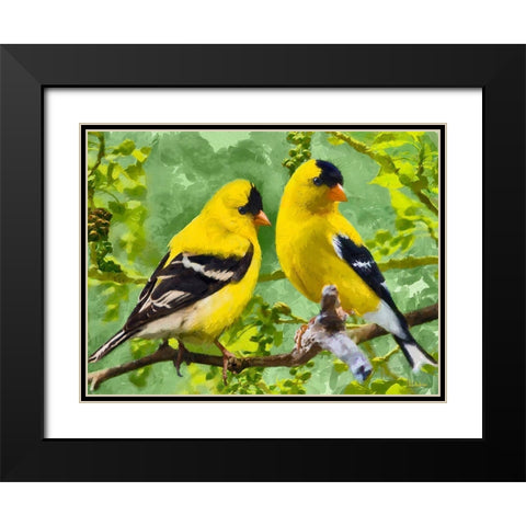 Bird Song I Black Modern Wood Framed Art Print with Double Matting by Medeiros, Celito