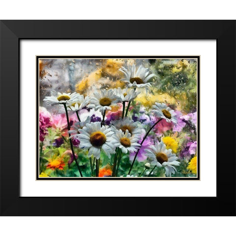Daisies in the Wind Black Modern Wood Framed Art Print with Double Matting by Medeiros, Celito