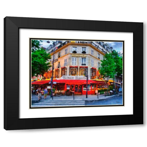 Taverne Karlsbrad Black Modern Wood Framed Art Print with Double Matting by Medeiros, Celito