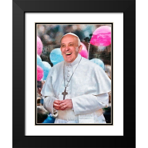 Pop Fransisco II Black Modern Wood Framed Art Print with Double Matting by Medeiros, Celito