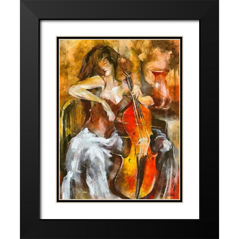 The Music Black Modern Wood Framed Art Print with Double Matting by Medeiros, Celito