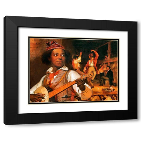 The Musician Black Modern Wood Framed Art Print with Double Matting by Medeiros, Celito
