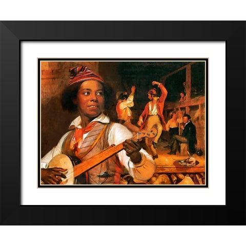 The Musician Black Modern Wood Framed Art Print with Double Matting by Medeiros, Celito