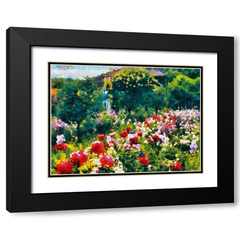 Paradise Garden Black Modern Wood Framed Art Print with Double Matting by Medeiros, Celito
