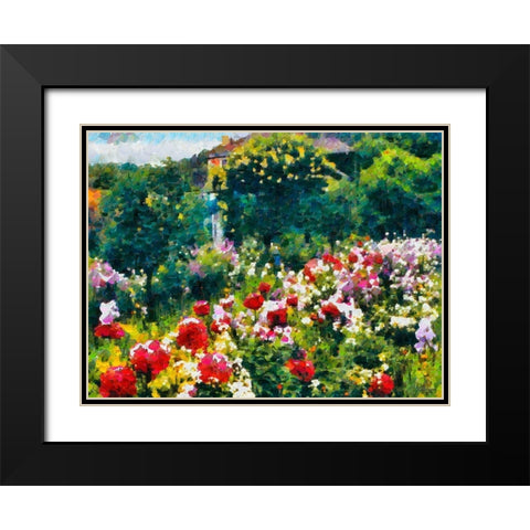 Paradise Garden Black Modern Wood Framed Art Print with Double Matting by Medeiros, Celito
