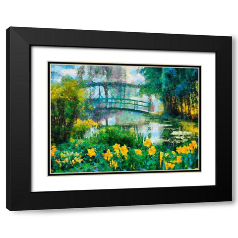 Bridge over the Lake Black Modern Wood Framed Art Print with Double Matting by Medeiros, Celito