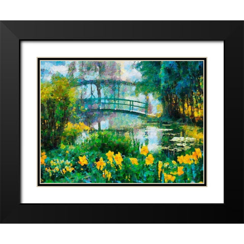 Bridge over the Lake Black Modern Wood Framed Art Print with Double Matting by Medeiros, Celito