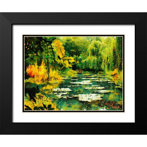 Green Lake Black Modern Wood Framed Art Print with Double Matting by Medeiros, Celito