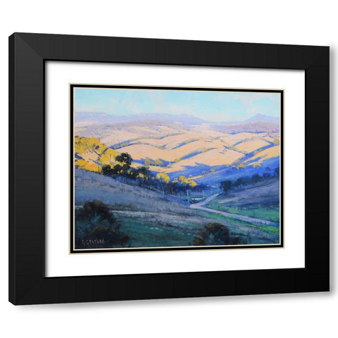 Afternoon Kanimbla Valley Australia Black Modern Wood Framed Art Print with Double Matting by Gercken, Graham