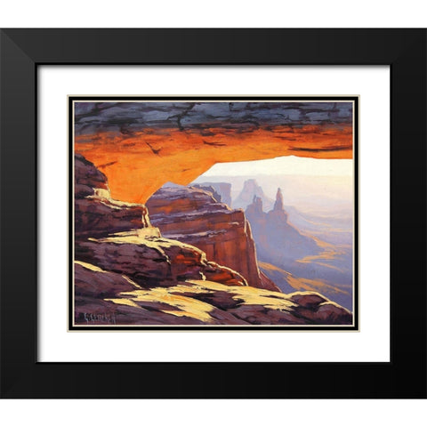 Arches Sunrise Utah Black Modern Wood Framed Art Print with Double Matting by Gercken, Graham