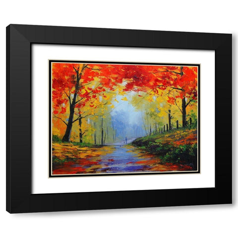 Autumn Impression Black Modern Wood Framed Art Print with Double Matting by Gercken, Graham