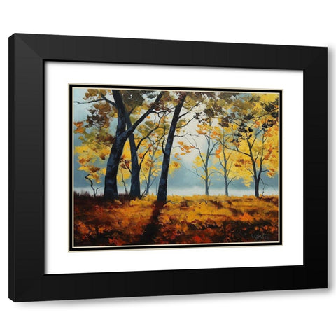 Backlight Trees Black Modern Wood Framed Art Print with Double Matting by Gercken, Graham
