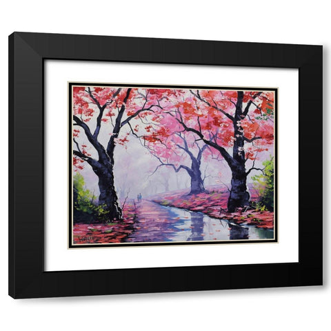 Blossom Tree Reflection Black Modern Wood Framed Art Print with Double Matting by Gercken, Graham