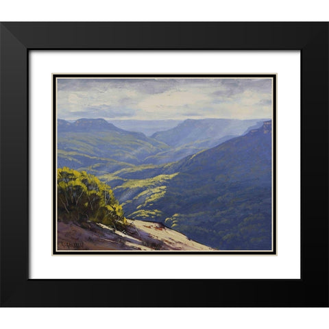 Blue Mountains Black Modern Wood Framed Art Print with Double Matting by Gercken, Graham