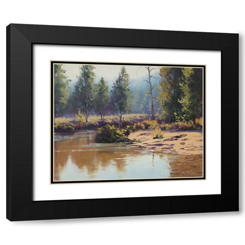 Cox River Reflections Black Modern Wood Framed Art Print with Double Matting by Gercken, Graham