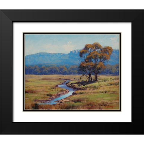 Slowly Stream Black Modern Wood Framed Art Print with Double Matting by Gercken, Graham