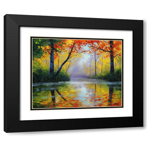 Golden River Black Modern Wood Framed Art Print with Double Matting by Gercken, Graham