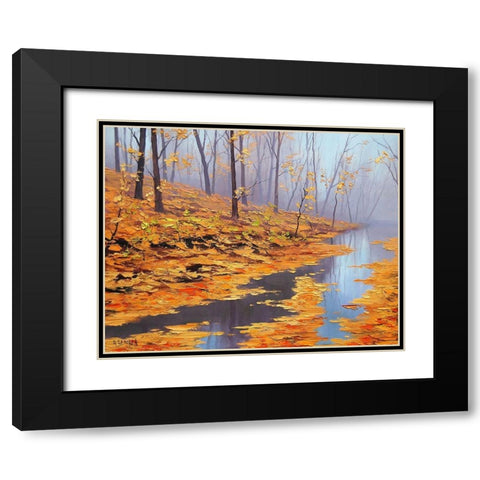 Golden Autumn Black Modern Wood Framed Art Print with Double Matting by Gercken, Graham