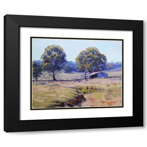 Farm Shed Australia Black Modern Wood Framed Art Print with Double Matting by Gercken, Graham