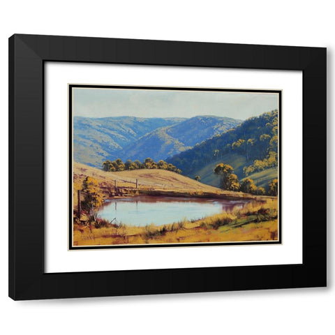 Farm Dam Hampton Black Modern Wood Framed Art Print with Double Matting by Gercken, Graham