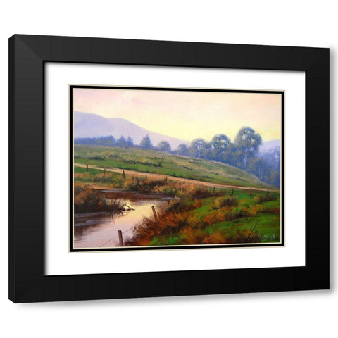 Evening Sky Black Modern Wood Framed Art Print with Double Matting by Gercken, Graham