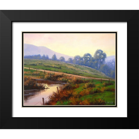 Evening Sky Black Modern Wood Framed Art Print with Double Matting by Gercken, Graham