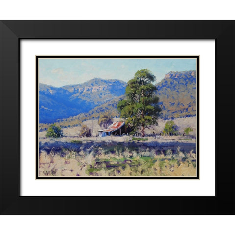 Hartley Shed Australia Black Modern Wood Framed Art Print with Double Matting by Gercken, Graham