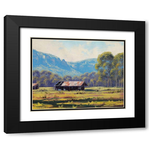 Megalong Painting Black Modern Wood Framed Art Print with Double Matting by Gercken, Graham