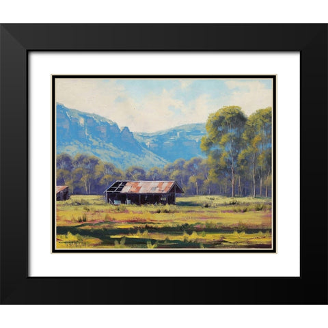 Megalong Painting Black Modern Wood Framed Art Print with Double Matting by Gercken, Graham