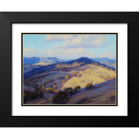Megalong Valley Australia Black Modern Wood Framed Art Print with Double Matting by Gercken, Graham