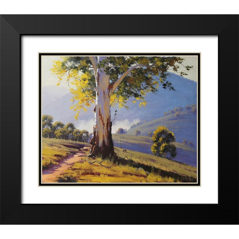 Hilly Australian Landscape Black Modern Wood Framed Art Print with Double Matting by Gercken, Graham