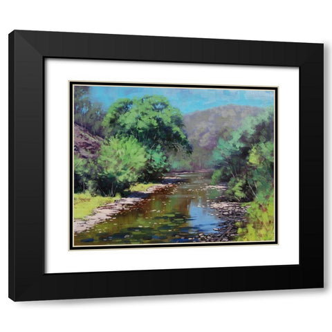 Summer Willows Black Modern Wood Framed Art Print with Double Matting by Gercken, Graham