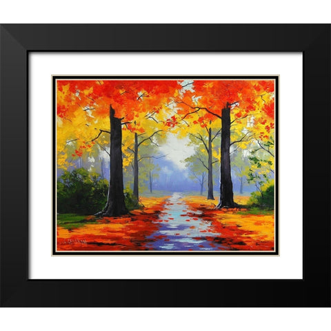 Vivid Autumn Colours Black Modern Wood Framed Art Print with Double Matting by Gercken, Graham